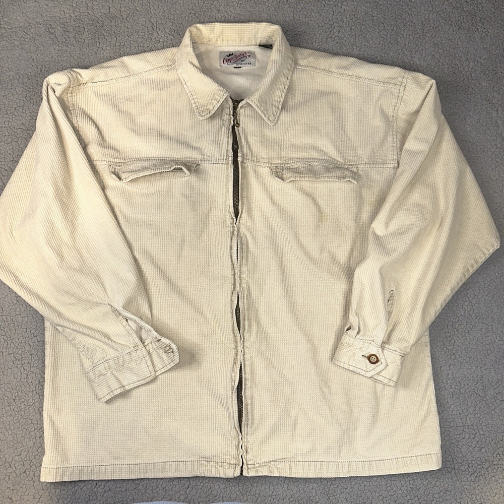 Quiksilver Vintage Corduroy Jacket Men's Large Tan Zip Up Coup De Ville Workwear